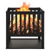 Fire Pit 15.7"x15.7"x15.7" Steel - Black