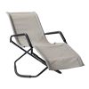 Melas Outdoor Patio 59.7&quot; Long Folding Reclining Single Chaise - as Pic