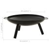 Fire Pit 27.6"x23.2"x11" Steel - Black