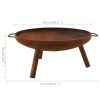 Fire Pit 27.6"x23.2"x11" Steel - Brown