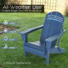 Folding Adirondack Chair;  Fire Pit Chair; Patio Outdoor Chairs All-Weather Proof HDPE Resin for BBQ Beach Deck Garden Lawn Backyard-Navy Blue - Navy