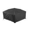 30" Square Wood Burning Fire Pit with Mesh Screen - Black