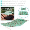 Outdoor Weather-Resistant Quilted Hammock Cushion Pad and Hammock Pillow with Ties - Watermelon and Chevron - Cyan - cotton fiber, polyester