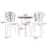 Patio Bistro Set 3 Pieces; All Weather Cast Aluminum Outdoor Patio Table and Chairs with Umbrella Hole Your Backyard; Garden; or Balcony - as Pic