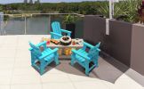 Small Size Adirondack Chair; Fire Pit Chair; Plastic Adirondack Chair Weather Resistant; Blue; 1 piece - as Pic