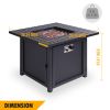 50,000 BTU Square 28 Inch/30inch  Outdoor Gas Fire Pit TableGas Firepits with Lava Rocks & Water-Proof Cover XH - 28 inch