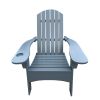 Outdoor or indoor Wood Adirondack chair with an hole to hold umbrella on the arm ; Gray - as Pic