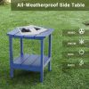 Outdoor Side Table for Adirondack Chairs;  All-Weather Resistant Humidity-Proof Waterproof Stain-Proof Accent Tables;  Backyard Deck Porch Beach Pool