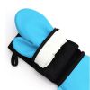 Connected Oven Mitts Pot Holder Double Gloves Heat Resistant Quilted Silicone Oven Mitts 90X13cm for Cooking and Baking Kitchen Tool - Blue