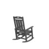 Presidential Rocking Chair HDPE Rocking Chair Fade-Resistant Porch Rocker Chair; All Weather Waterproof for Balcony/Beach/Pool Gray - as Pic