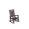 Presidential Rocking Chair HDPE Rocking Chair Fade-Resistant Porch Rocker Chair; All Weather Waterproof for Balcony/Beach/Pool Brown - as Pic