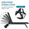 6-Position Adjustable Fabric Outdoor Patio Recliner Chair - Black