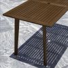 Farmhouse chic Slatted Eucalyptus Wood Patio Dining Table - as Pic