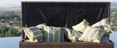 Outdoor Patio Wicker Rattan Cushion Storage Bin Deck Box Cushion Box - Brown