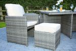 Direct Wicker 11-Piece Outdoor PE Rattan Wicker Patio Dining Table Set Garden Outdoor Patio Furniture Set - gray