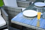 Direct Wicker 11-Piece Outdoor PE Rattan Wicker Patio Dining Table Set Garden Outdoor Patio Furniture Set - gray