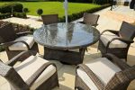 Direct Wicker Outdoor Patio Furniture 7PCS Cast Aluminum Dining Table and Chair - brown