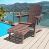 Adirondack Chair Lawn Outdoor Fire Pit Chairs Adirondack Chairs Weather Resistant/Adirondack Retractable Ottoman - Brown