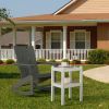 Double outdoor side table;  rectangular patio side table  in HDPE - White