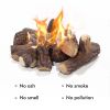 9 Pcs Fake Gas Fireplace Logs ; Ceramic Wood Fire Pit Logs Sets for Indoor or Outdoor Fireplace - Brown - Ceramic Wood