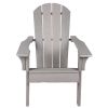 Adirondack Chair Holder HDPE Patio Chairs Weather Resistant Outdoor Chairs for Lawn; Deck; Backyard; Garden; Fire Pit; Plastic Outdoor Chairs -Gray -