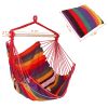 Hammock Hanging Chair Canvas Porch Patio Swing Seat Portable Camping Rope Seat - Red