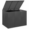 Patio Cushion Box PE Rattan Black - Black