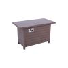 Living Source International 25" H x 42" W Aluminum Outdoor Fire Pit Table with Lid - 1