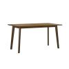 Farmhouse chic Slatted Eucalyptus Wood Patio Dining Table - as Pic