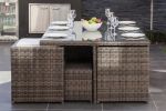 Direct Wicker 11-Piece Outdoor PE Rattan Wicker Patio Dining Table Set Garden Outdoor Patio Furniture Set - brown