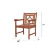 Malibu Outdoor Patio Diamond Eucalyptus Dining Armchair - as Pic