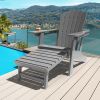 Adirondack Chair Lawn Outdoor Fire Pit Chairs Adirondack Chairs Weather Resistant/Adirondack Retractable Ottoman - Gray