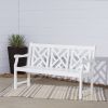 Bradley Outdoor Patio 5-foot Wood Garden Bench in White - as Pic