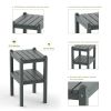 Double outdoor side table;  rectangular patio side table  in HDPE - Gray