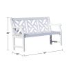 Bradley Outdoor Patio 5-foot Wood Garden Bench in White - as Pic