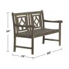 Renaissance Outdoor Patio Diamond 4-foot Hand-scraped Hardwood Bench - as Pic