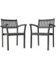 Renaissance Outdoor Patio Hand-scraped Wood Stacking Armchair (Set of 2) - as Pic