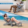 Adirondack Chair Lawn Outdoor Fire Pit Chairs Adirondack Chairs Weather Resistant/Adirondack Retractable Ottoman - Gray