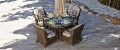 Direct Wicker Marianna Patio Wicker 5 Piece Round Dining Set - Brown