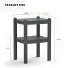 Double outdoor side table;  rectangular patio side table  in HDPE - Gray