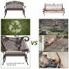 42.5 inch Outdoor Cast Aluminum Leisure Rose Couple Bench--YS - as picture