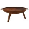 Fire Pit 27.6"x23.2"x11" Steel - Brown