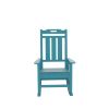 Presidential Rocking Chair HDPE Rocking Chair Fade-Resistant Porch Rocker Chair; All Weather Waterproof for Balcony/Beach/Pool ; Blue - as Pic