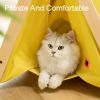 Mewoofun Pet Portable Folding Tent Cat Hammock House Easy Assembly for Dog Cat - yellow