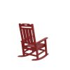 Presidential Rocking Chair HDPE Rocking Chair Fade-Resistant Porch Rocker Chair; All Weather Waterproof for Balcony/Beach/Pool Red - as Pic