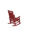 Presidential Rocking Chair HDPE Rocking Chair Fade-Resistant Porch Rocker Chair; All Weather Waterproof for Balcony/Beach/Pool Red - as Pic