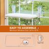 Cat Window Perch Foldable Hammock with Steel Frame and Strong Suction Cup Mount - white