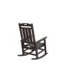 Presidential Rocking Chair HDPE Rocking Chair Fade-Resistant Porch Rocker Chair; All Weather Waterproof for Balcony/Beach/Pool Brown - as Pic