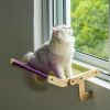 Mewoofun 5 Color Cat Pet Window Wooden Component Bed Hanging Cotton Canvas - purple