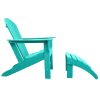 Adirondack Chair Ottoman 2 pcs Set - Turquoise